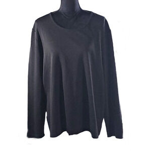 Lennie For Nina Leonard Black Long Sleeve Pullover Knit Sweater Top 3X
